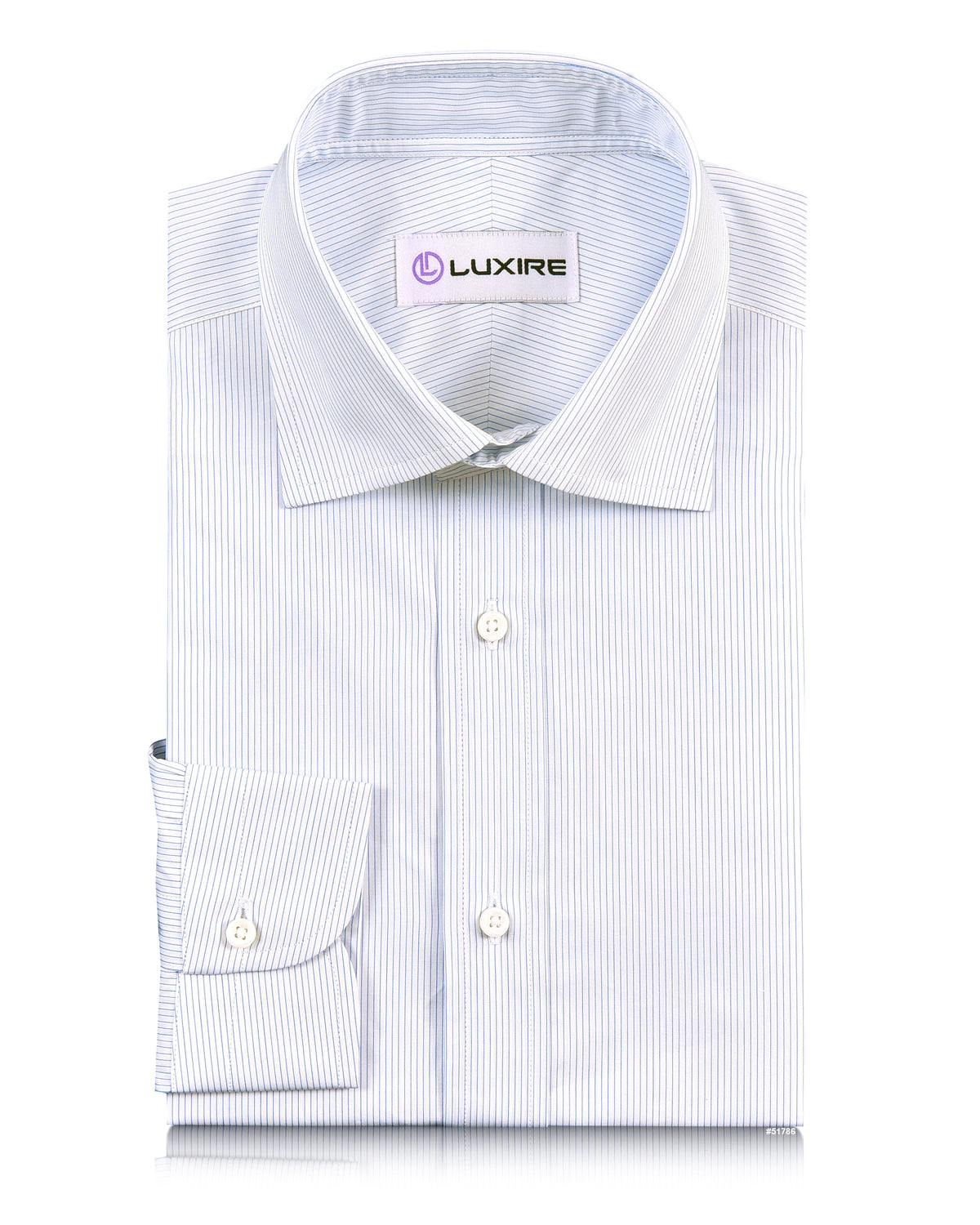 Brembana Blue Hairline Stripes on White - 1