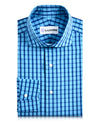 Friday Shirt:Blue Stripes Checks on Pale Blue