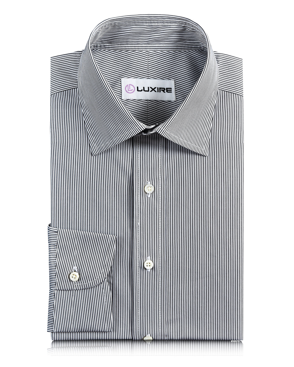 Brembana White Black Hairline Stripes Shirt - 1