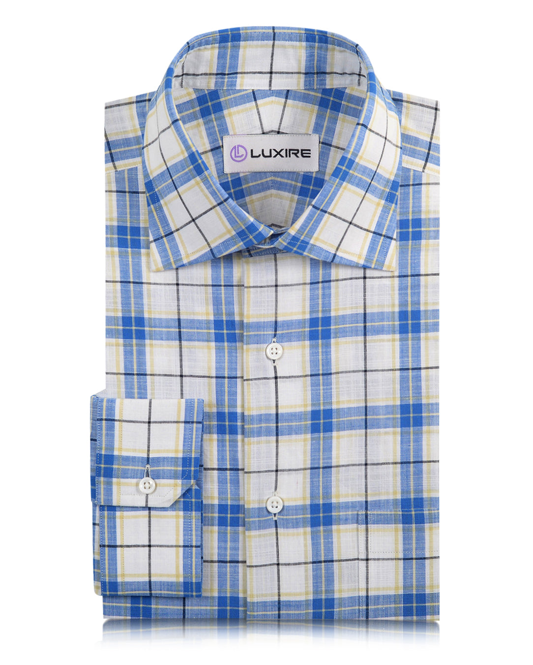 Checks: Blue White Plaid Chambray - 1
