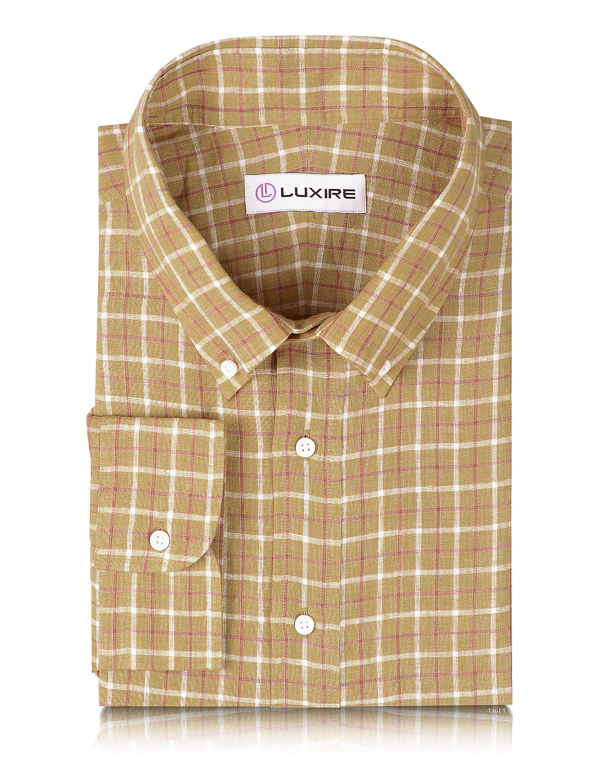 Khaki Red Tattersall Linen - 1