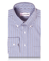 Brembana White Blue Candy Stripes Shirt