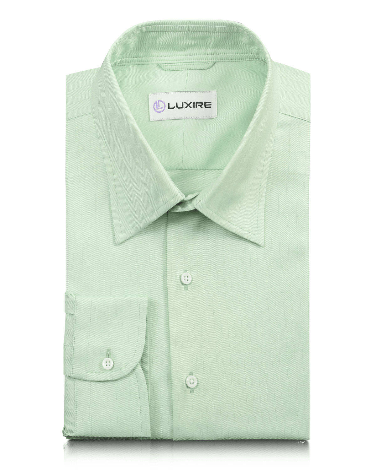 Aqua Green Herringbone Shirt - 1