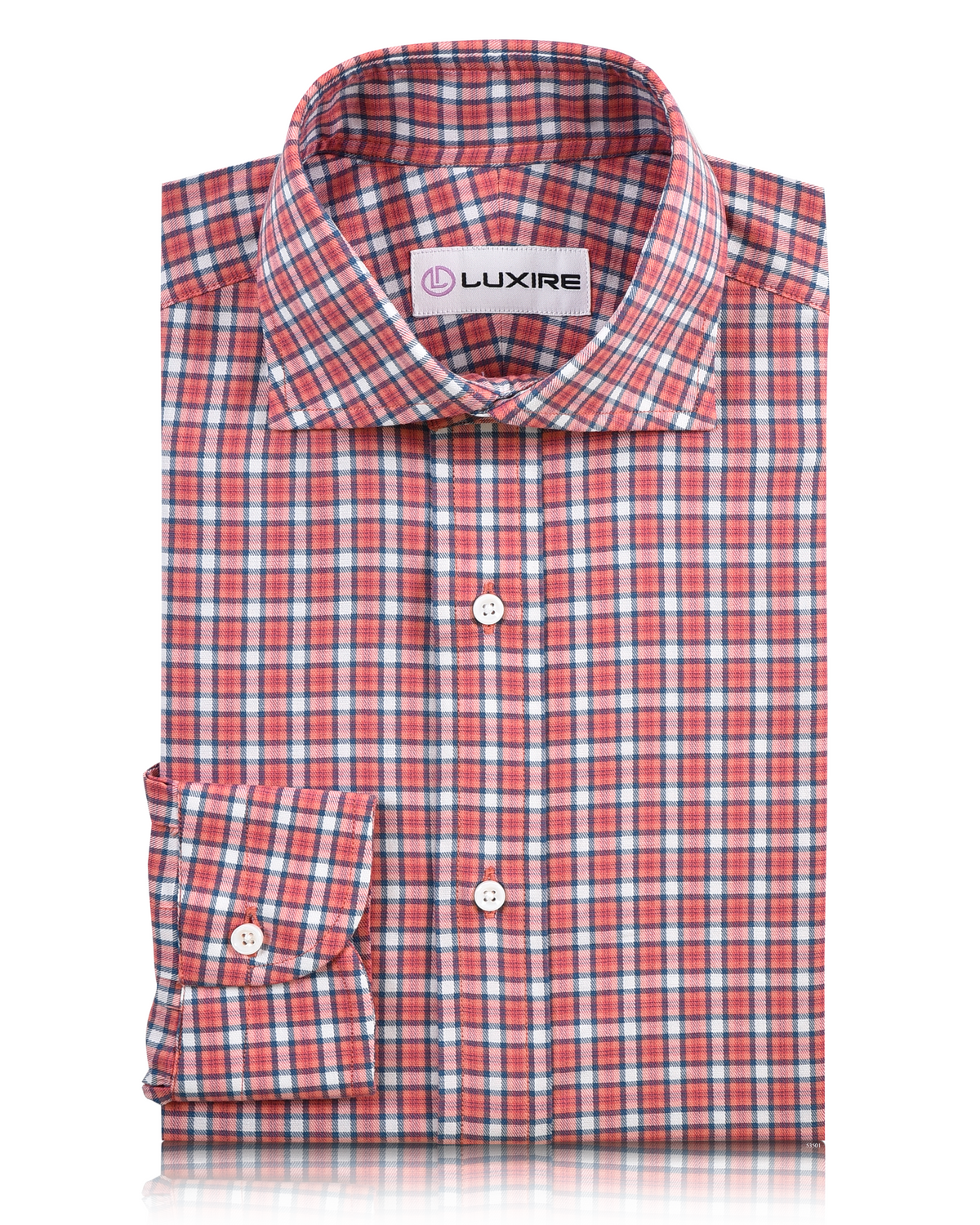 Peach Blue Twill Checks Shirt - 1