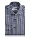 Navy and White Macro Gingham Checks Shirt