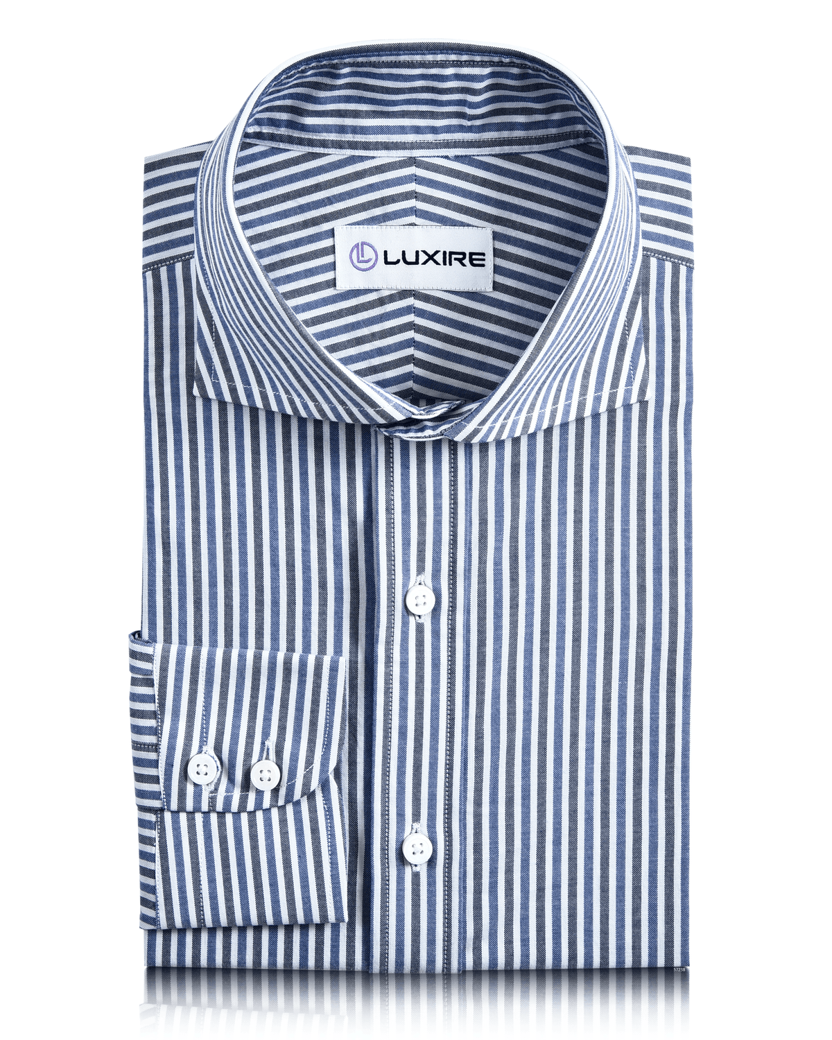 Light Dark Blue Stripes Shirt - 1