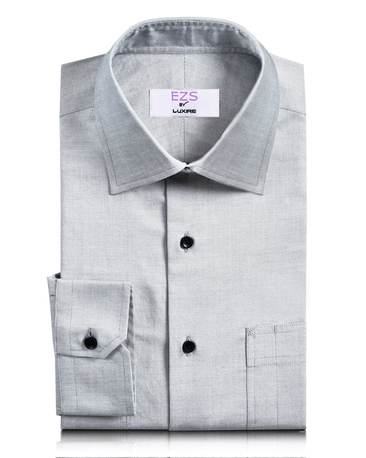 EZS Grey-White End-on-End Shirt