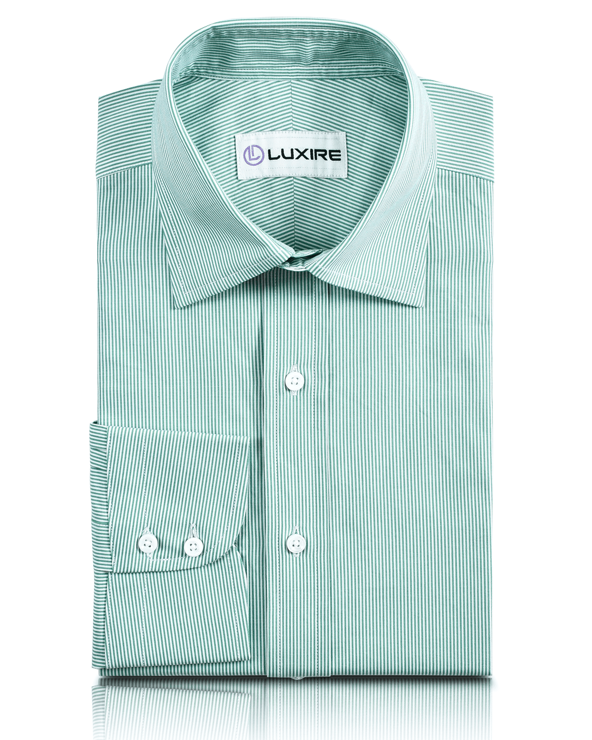 Green Pin Stripes On White - 1