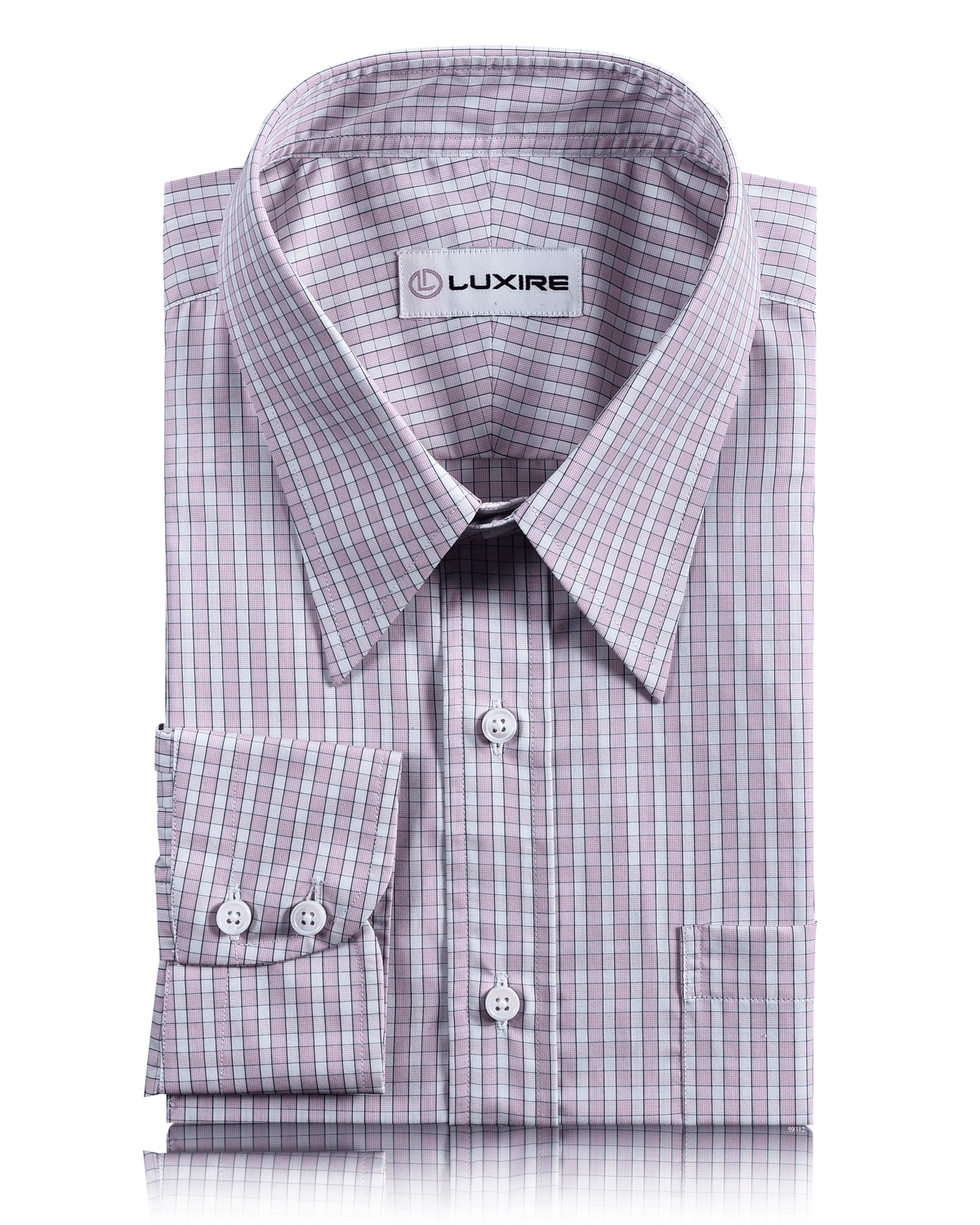 Pale Pink White Checks Shirt - 1