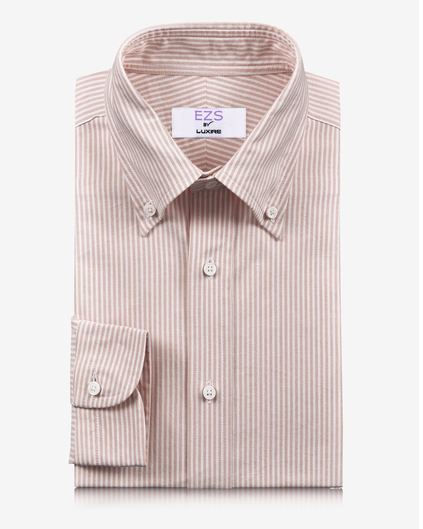 EZS Pale Orange University Stripes Oxford Shirt