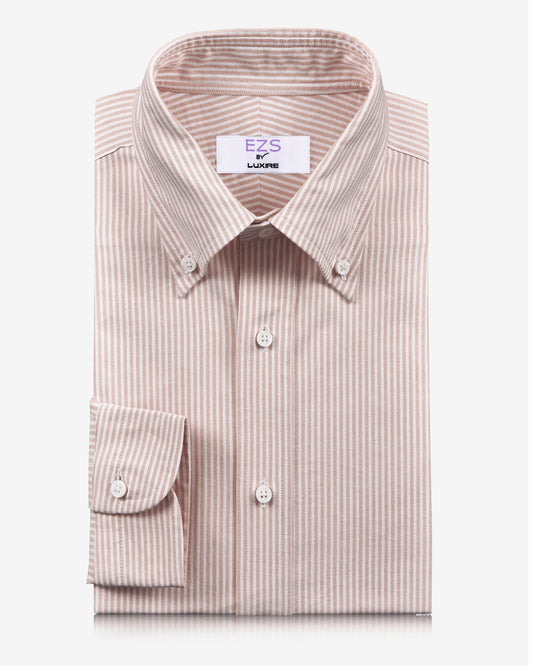 EZS Pale Orange University Stripes Oxford Shirt
