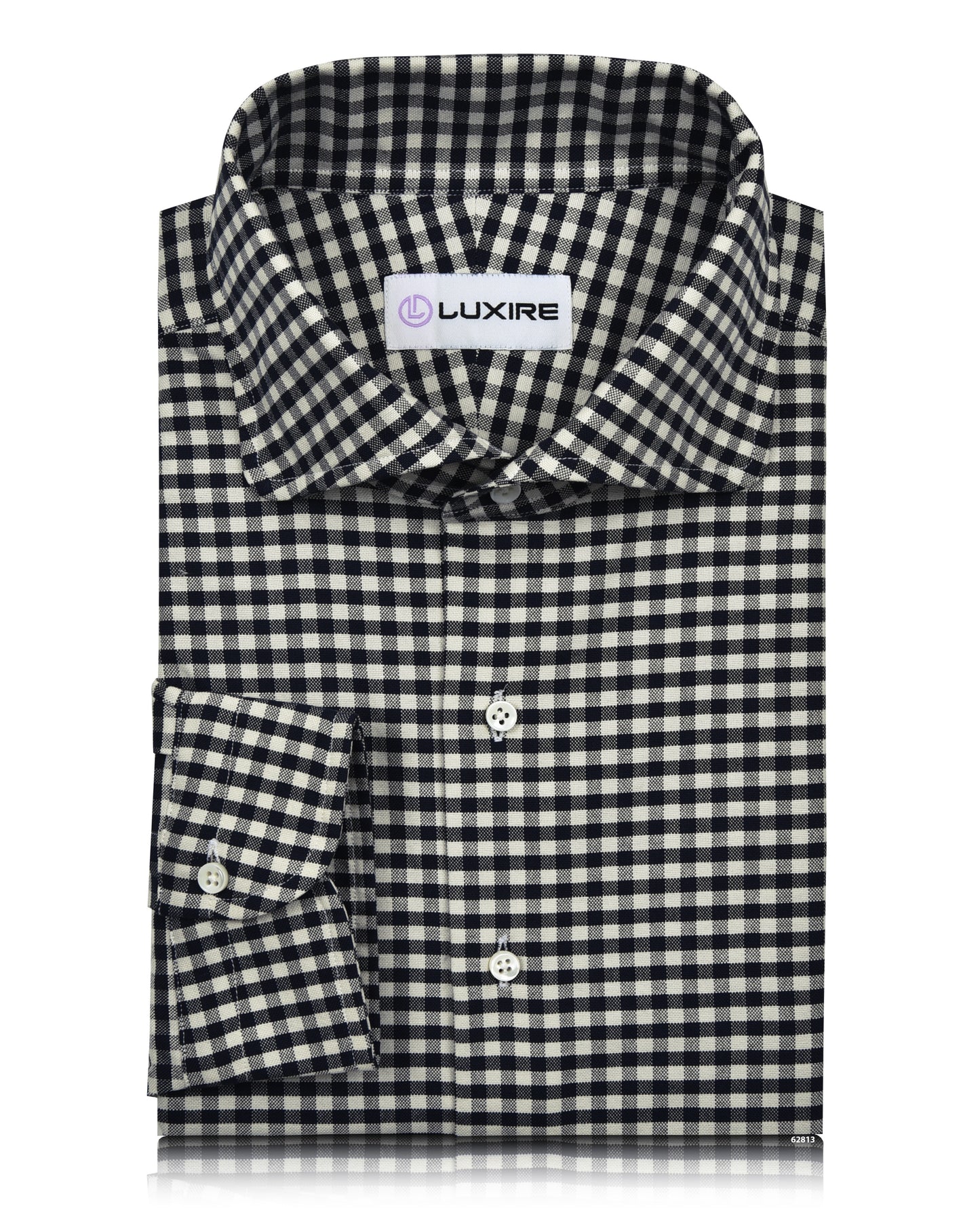Dark Navy Ecru Gingham Shirt