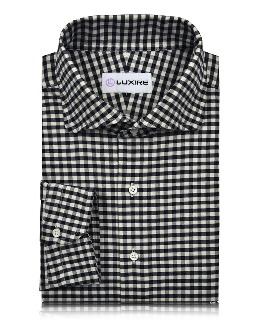 Dark Navy Ecru Gingham Shirt