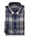 Aegean Blue Grey Checks Shirt
