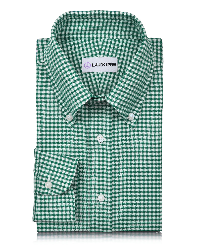 Oxford Lincoln Green Gingham on White