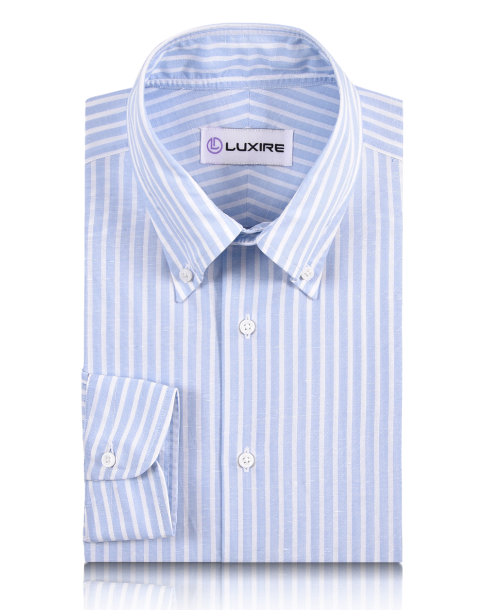 Brembana Sky Blue Slub Awaning stripes Shirt - 6