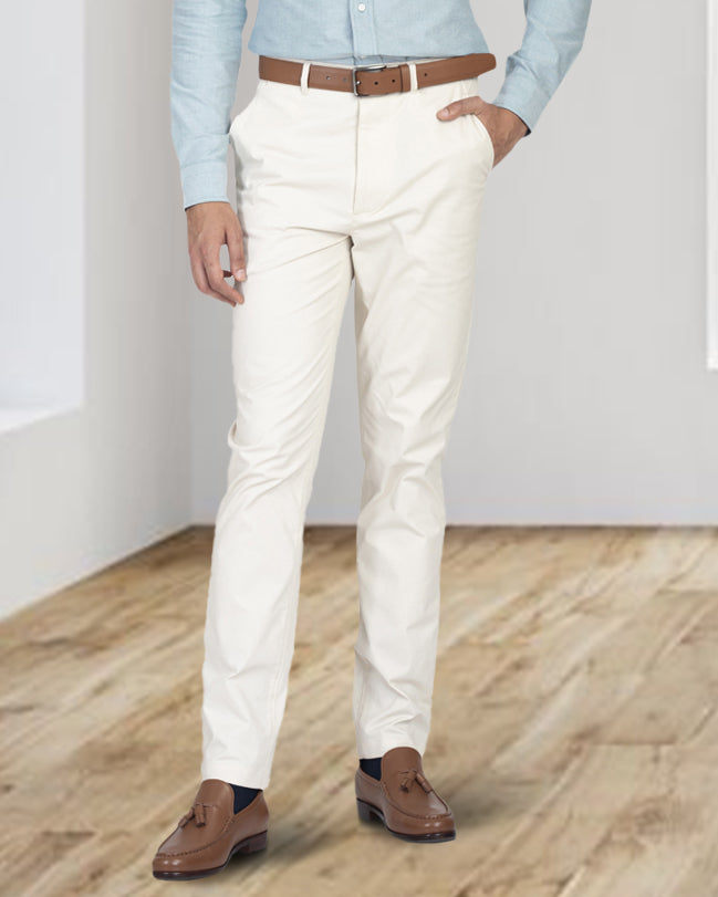 Genoa Ivory Cream Chino - 1