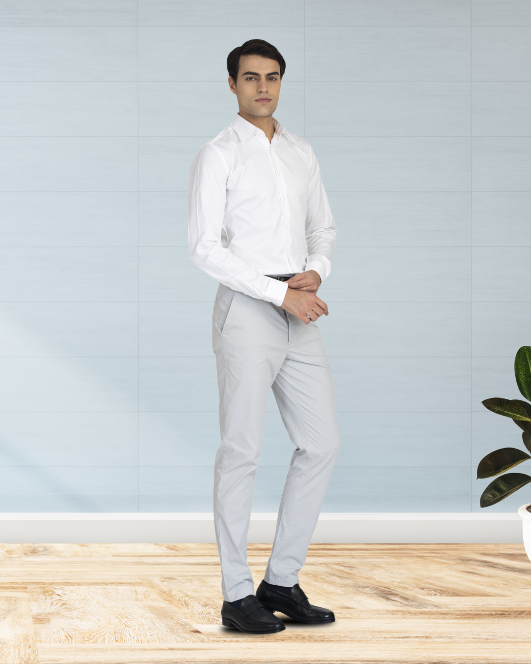 Brembana White Herringbone Shirt - 3