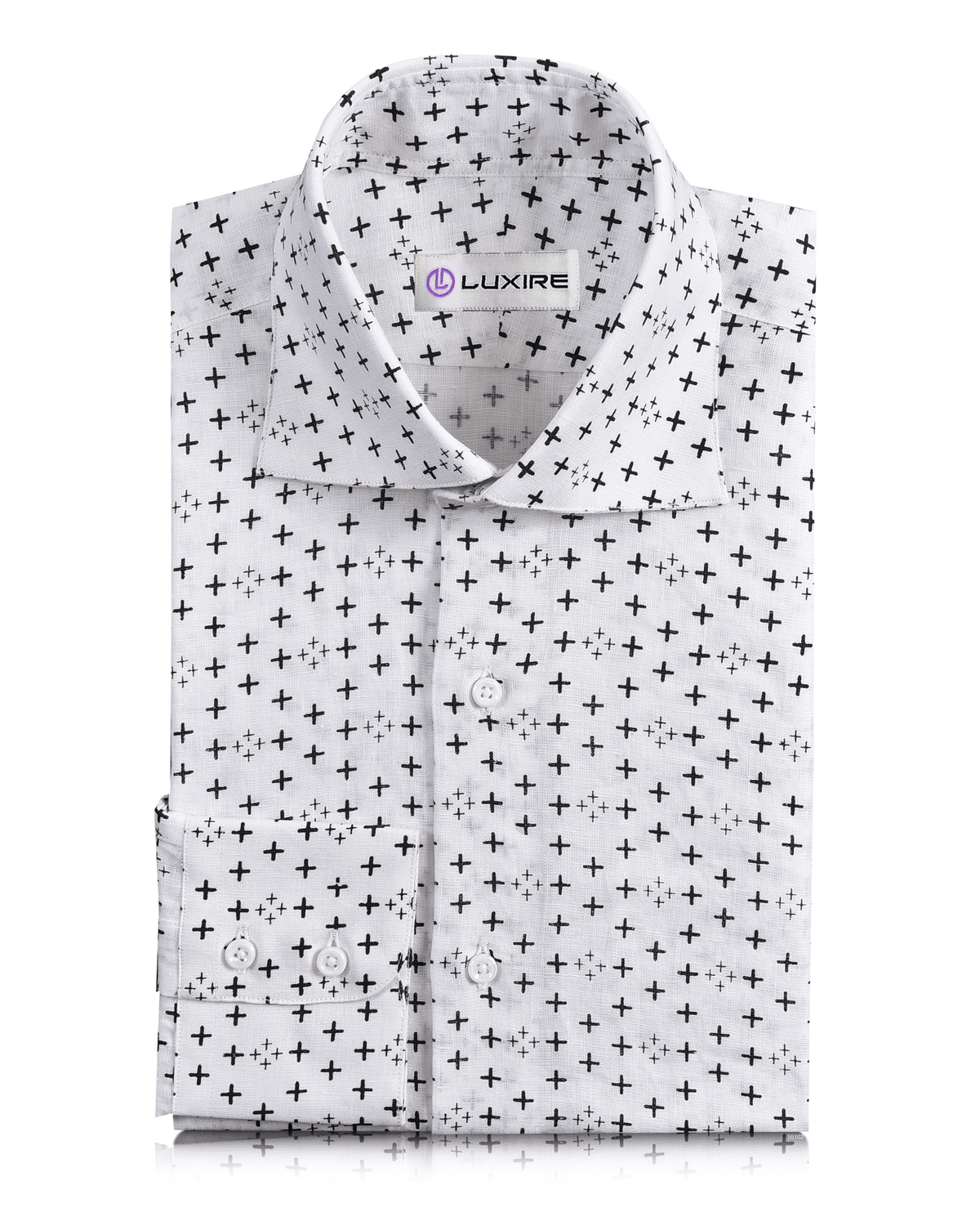 Linen: Black Printed Positivity On White - 1