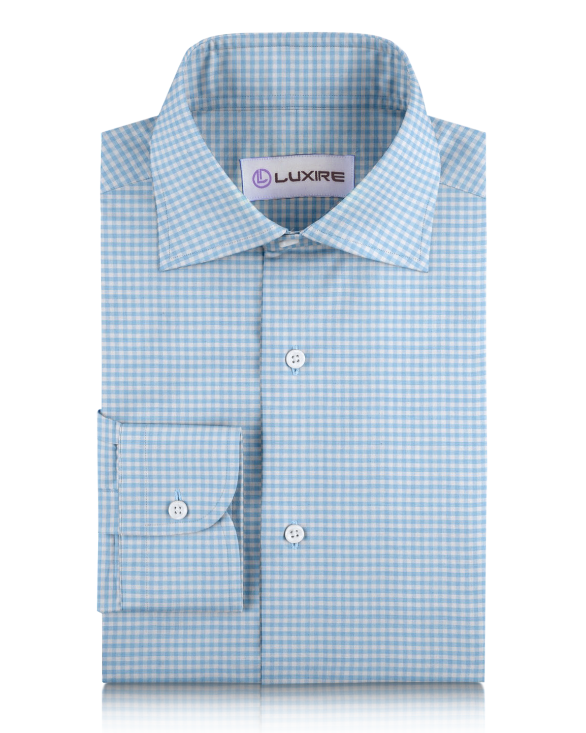 Albini: Light Blue Gingham - 1