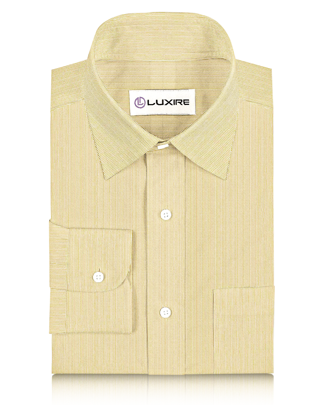 Cotton Linen: Light Ecru Dress Stripes On White - 1
