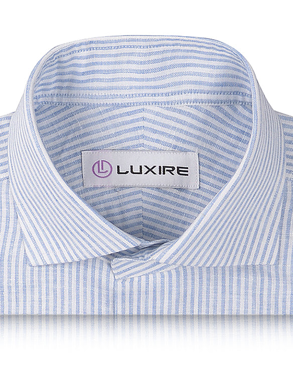 Light Blue Dress Stripes Linen - 2