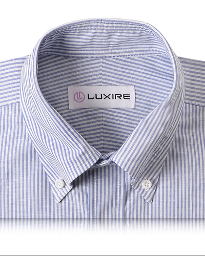 Indigo Dress Stripes Fine Linen