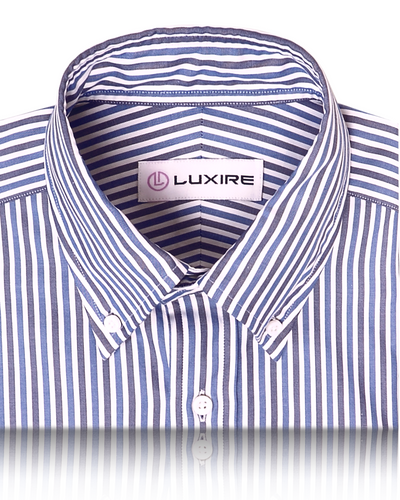 Brembana White Blue Candy Stripes Shirt