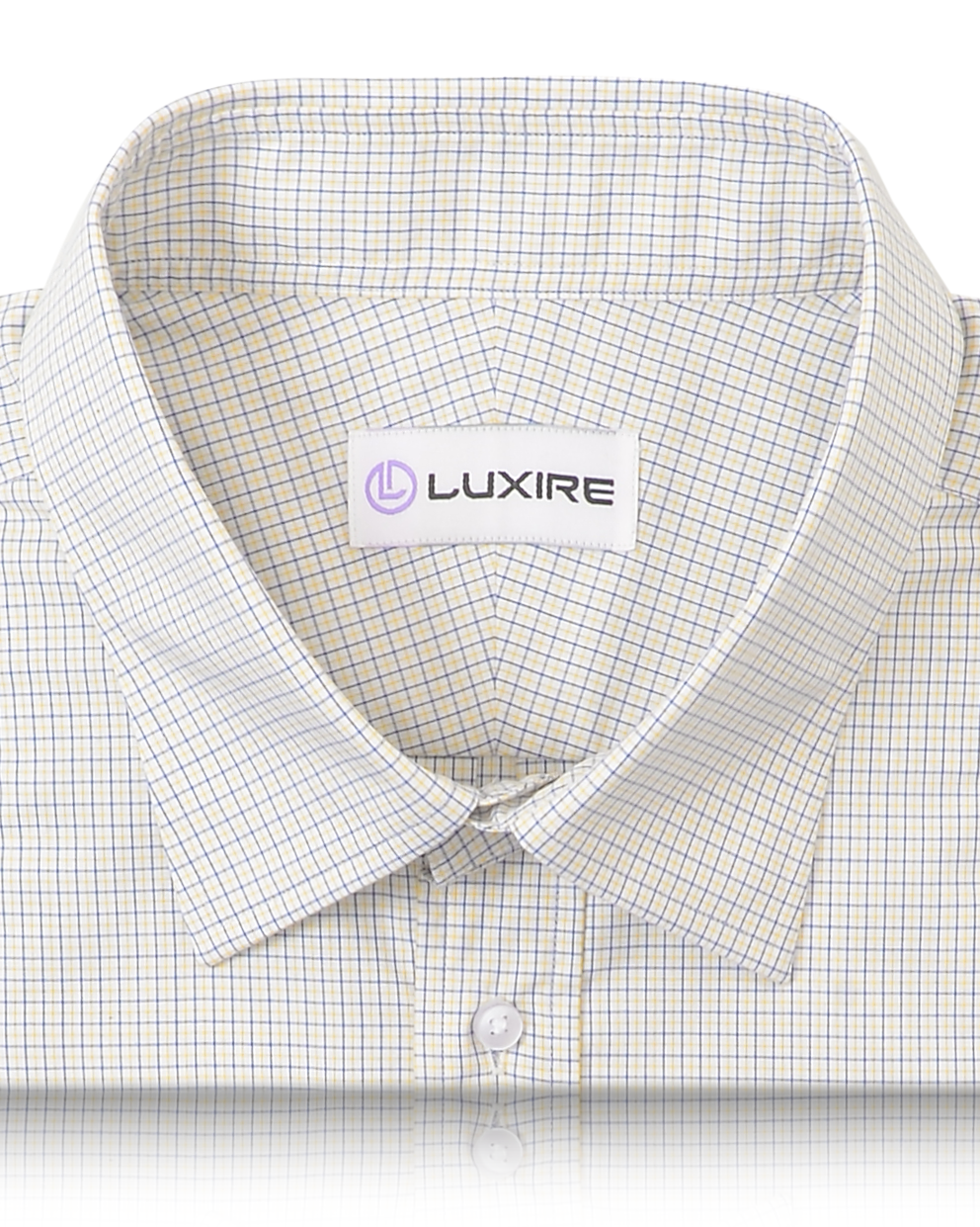 Blue Yellow Tattersall Checks On White Shirt - 2