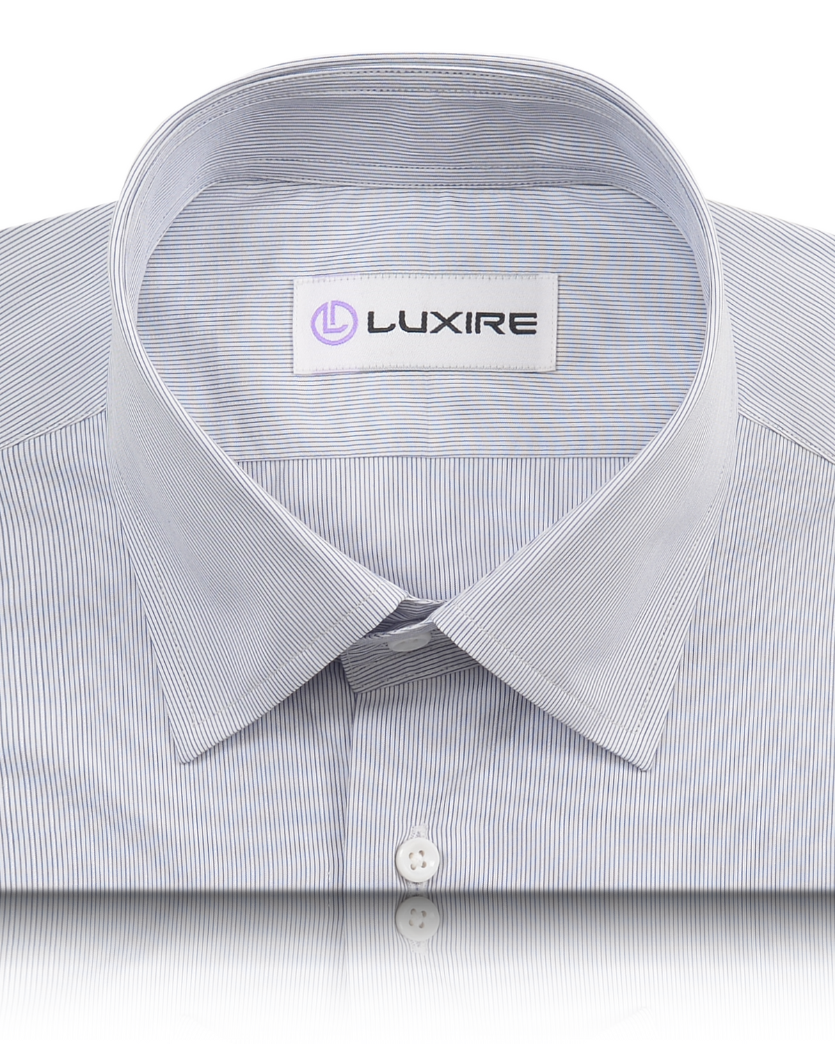 Blue Hairline Stripe On white Shirt - 2