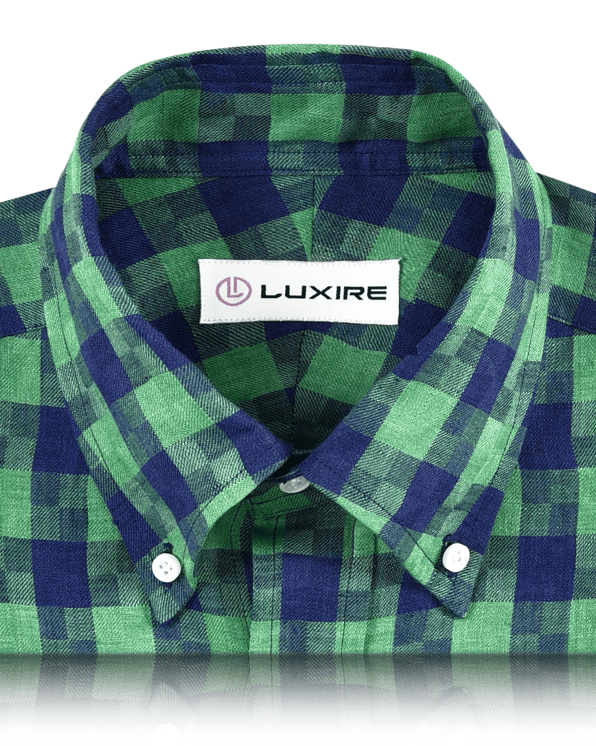 Linen: Indigo Blue Green Madras Gingham - 2