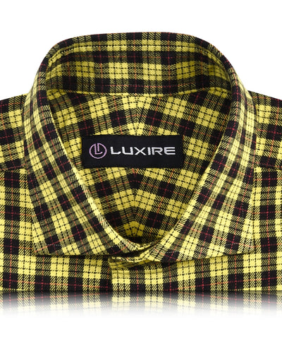 Yellow Black Tattersall Flannel