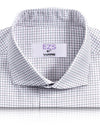 EZS Mauve Black Tattersall Checks on White Shirt