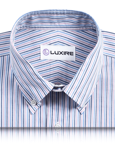Pink White Blue Alternate Stripes Shirt