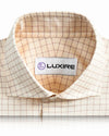 Traditional Cream Tan Graph Checks Shirt