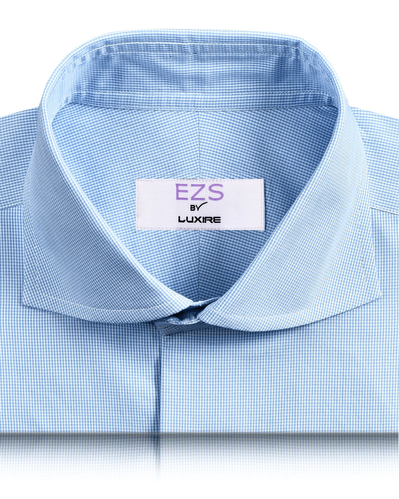EZS Light Blue Houndstooth Shirt