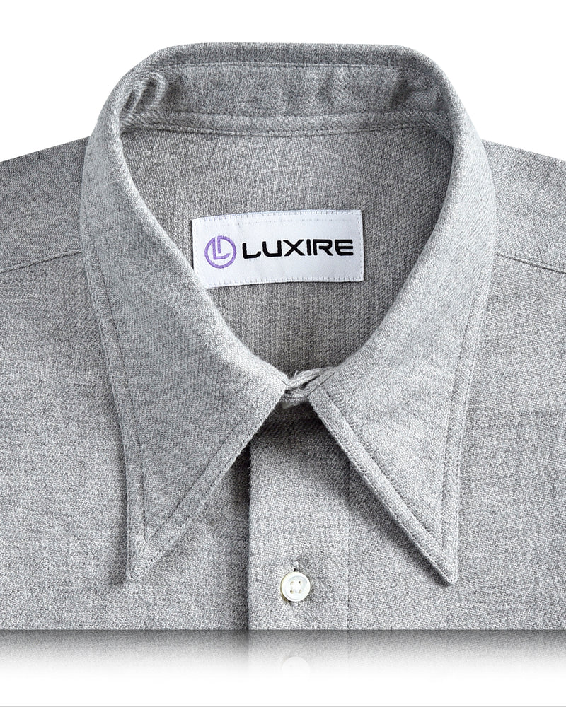 Heather Grey Gabardine Shirt