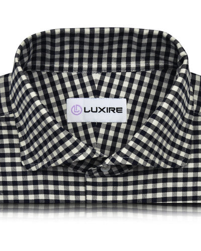 Dark Navy Ecru Gingham Shirt