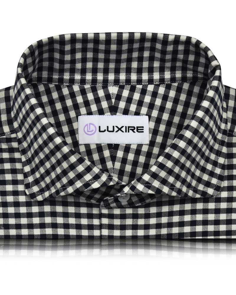 Dark Navy Ecru Gingham Shirt