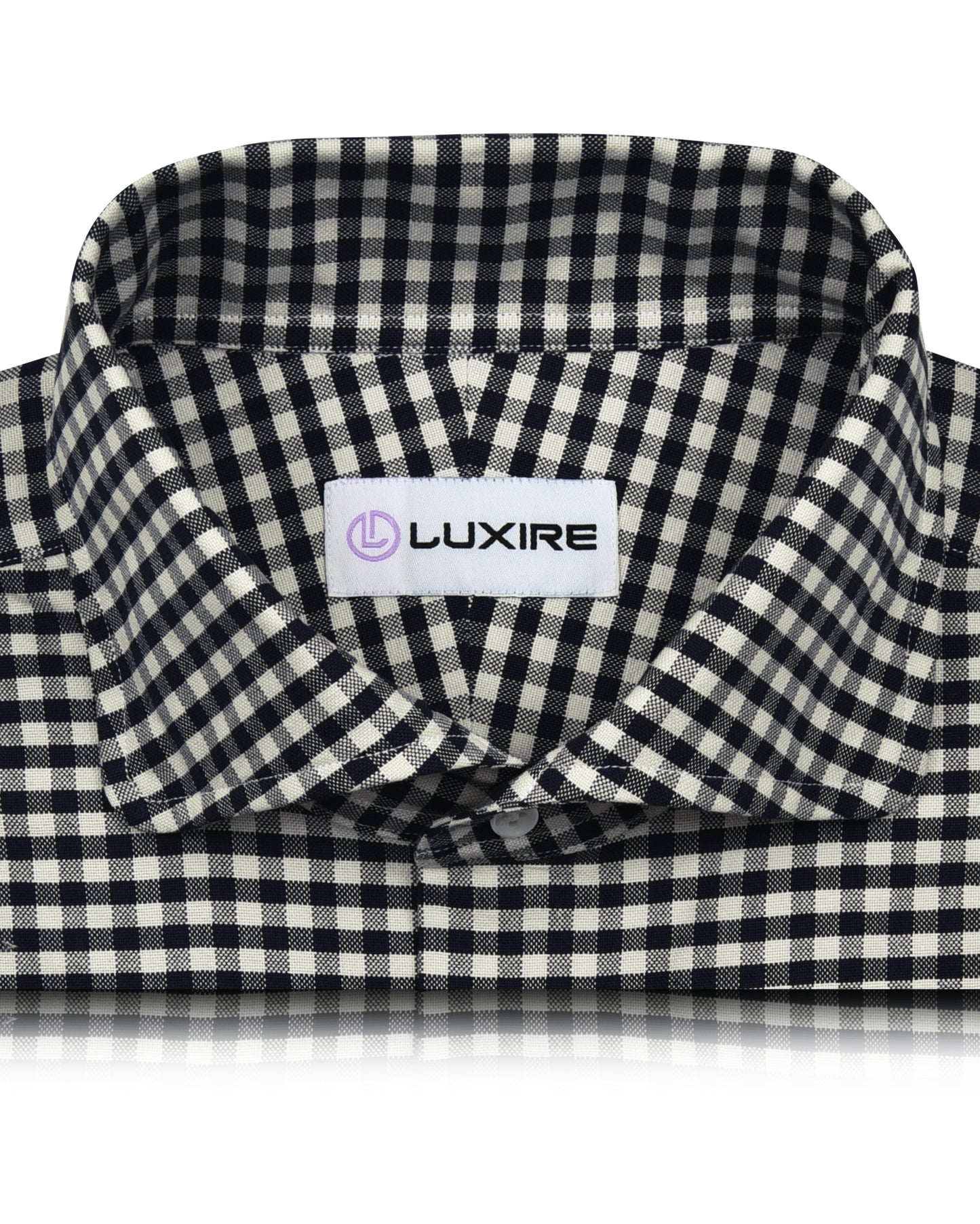 Dark Navy Ecru Gingham Shirt