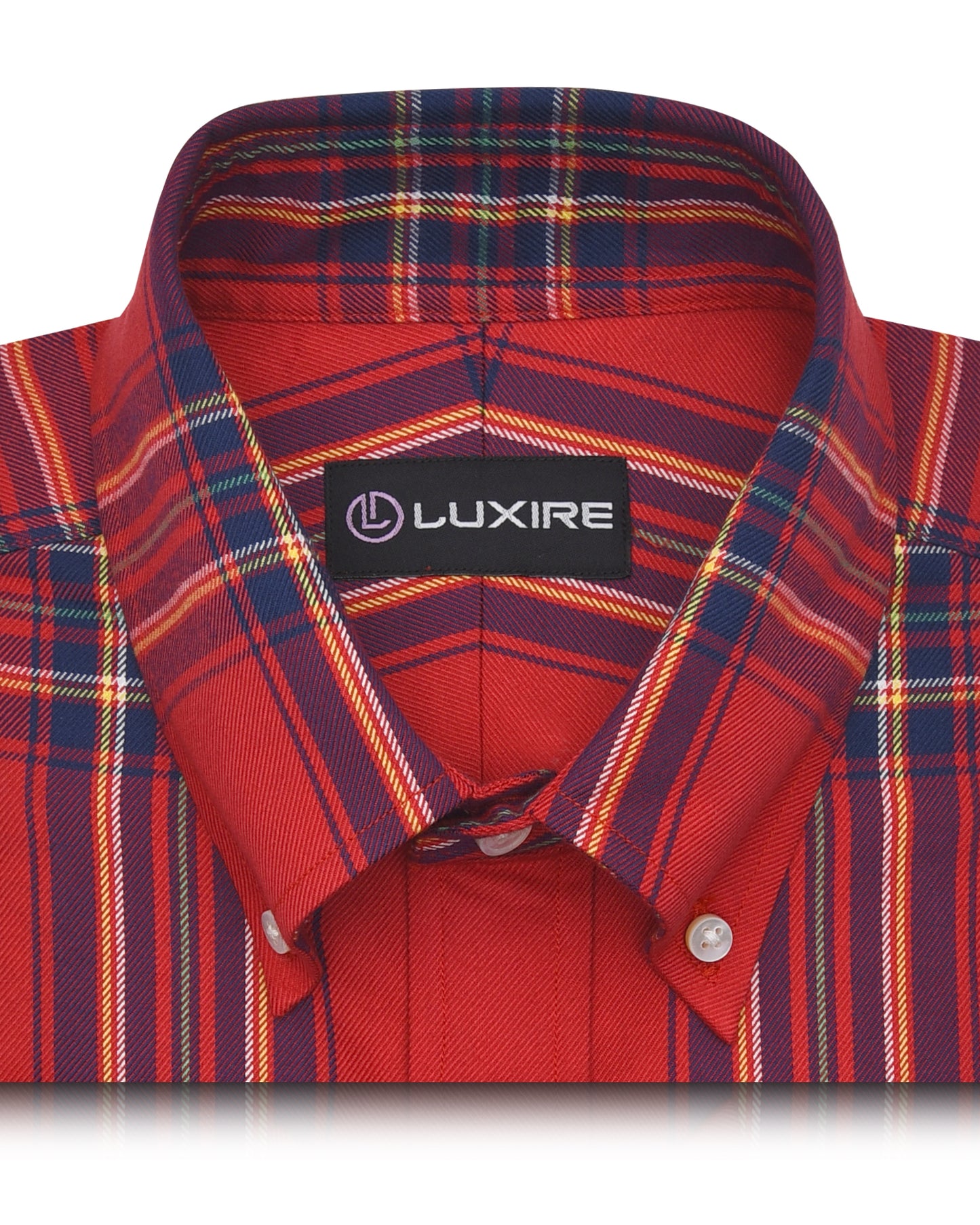 Red Navy Blue Tartan Flannel Shirt