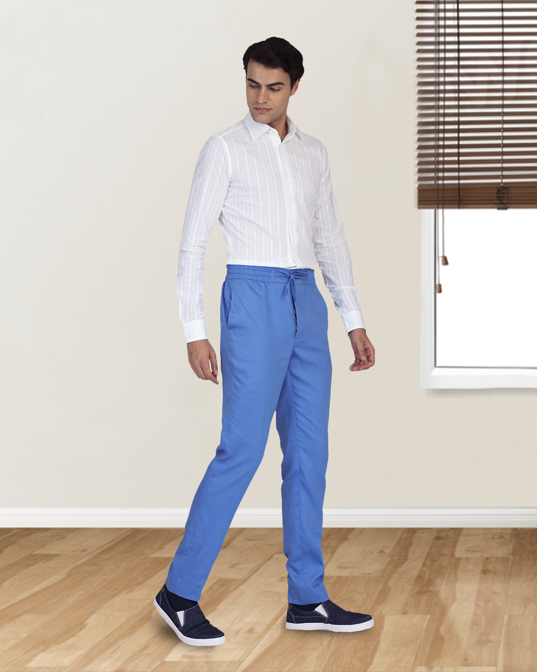White Self Stripes Shirt - 4