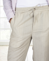 VBC: Ecru Wool-Linen Drawstring Pant