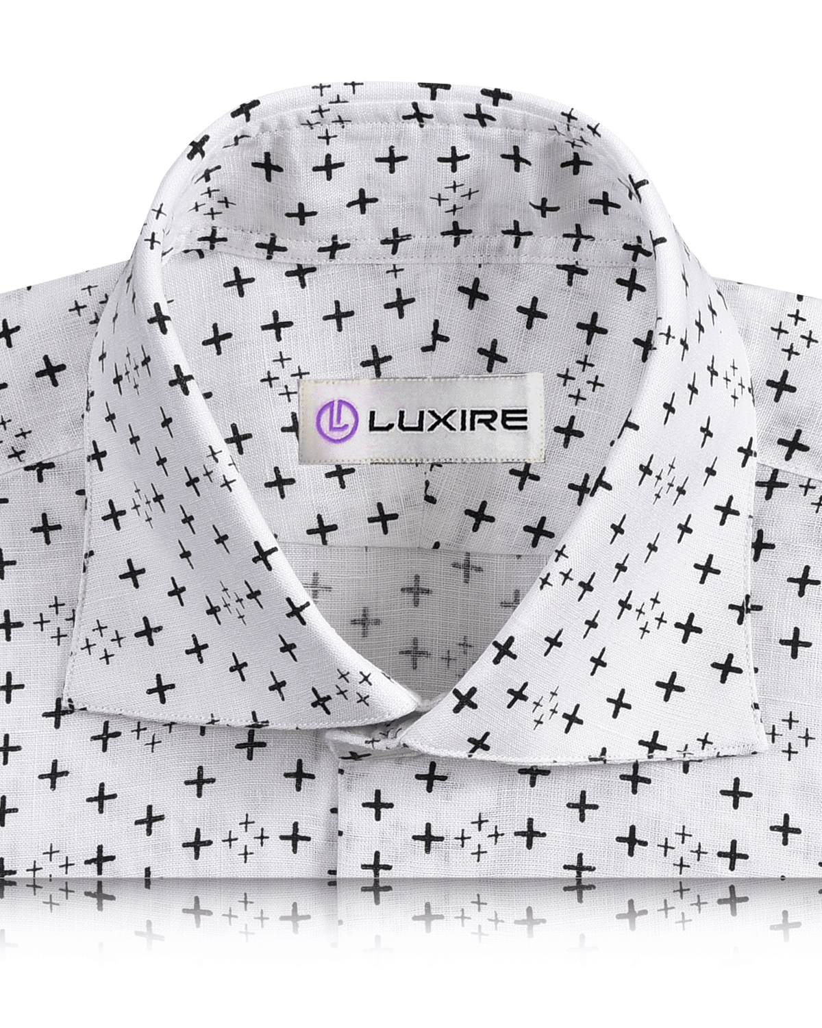 Linen: Black Printed Positivity On White - 2