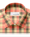 Orange Olive Tan Windowpane Twill Flannel Work Shirt