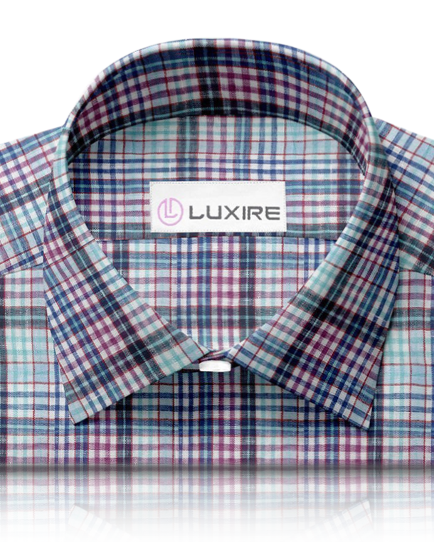 Blue Pink Aqua Madras Linen - 2