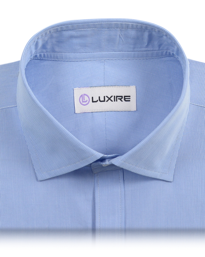 Blue Micro Check 60's Shirt - 2