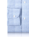 Light Blue and White Tattersall Checks