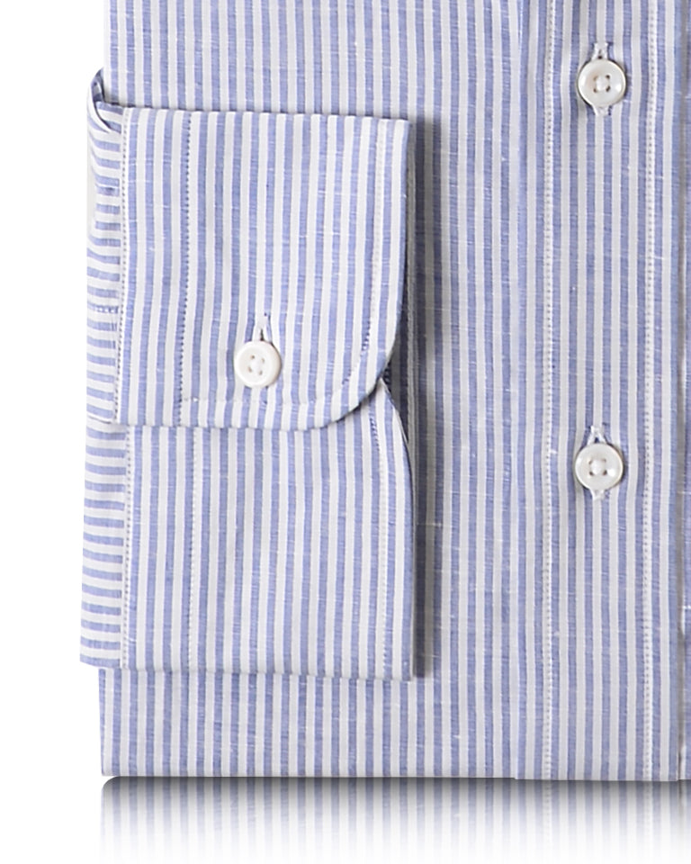 Indigo Dress Stripes Fine Linen