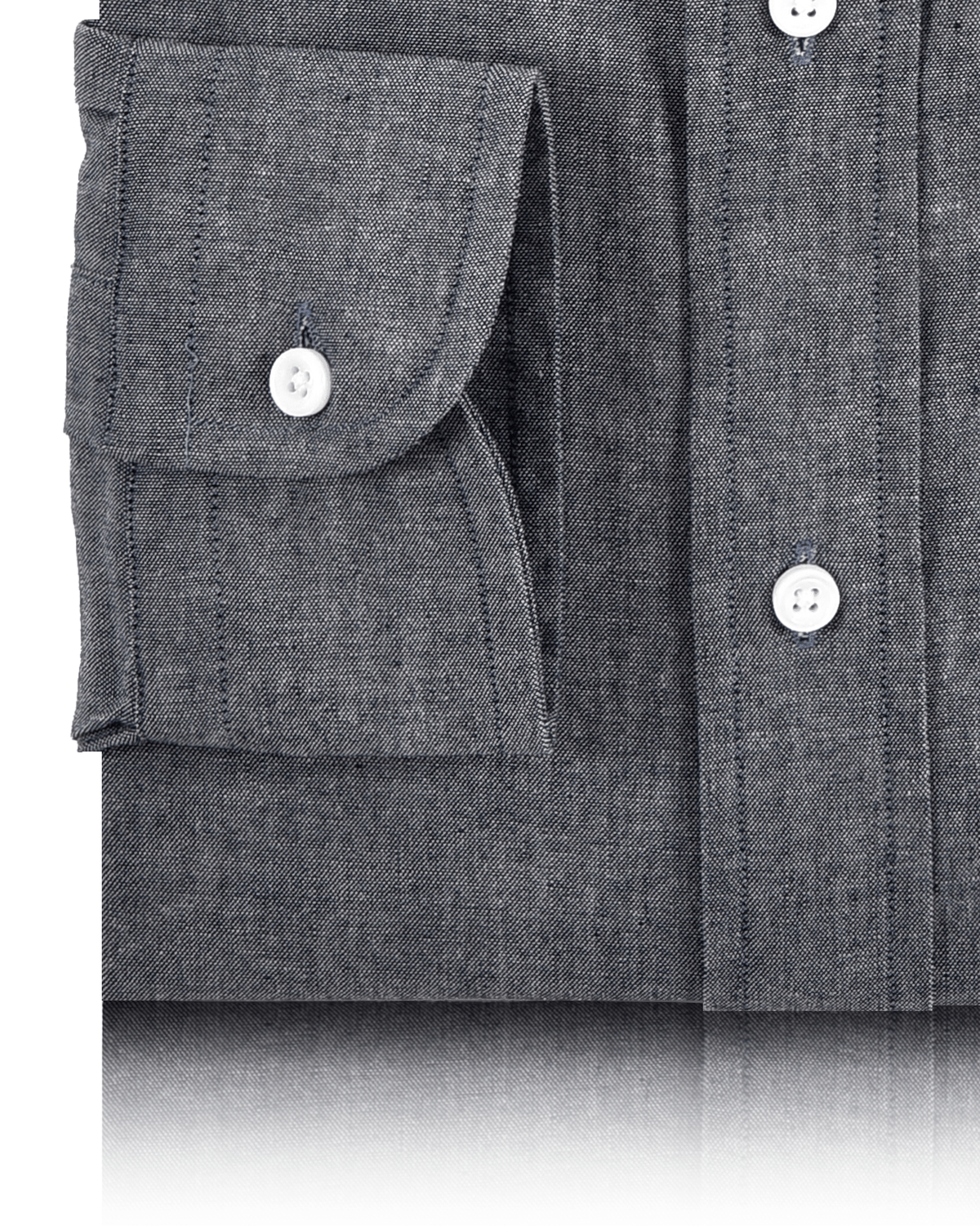 Blue Denim Slubby Chambray Shirt - 3